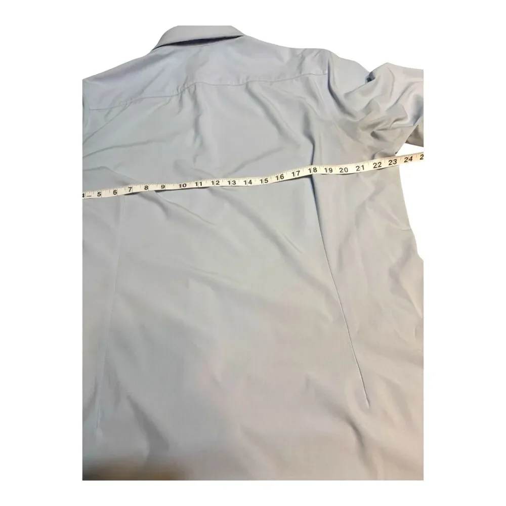 Mizzen+Main Leeward Dress Shirt Mens Medium Blue Classic Performance Button Up - Picture 8 of 10